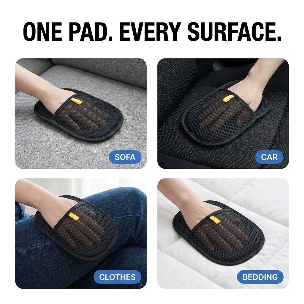 One pad for every surface — sofa, car, clothes, bedding